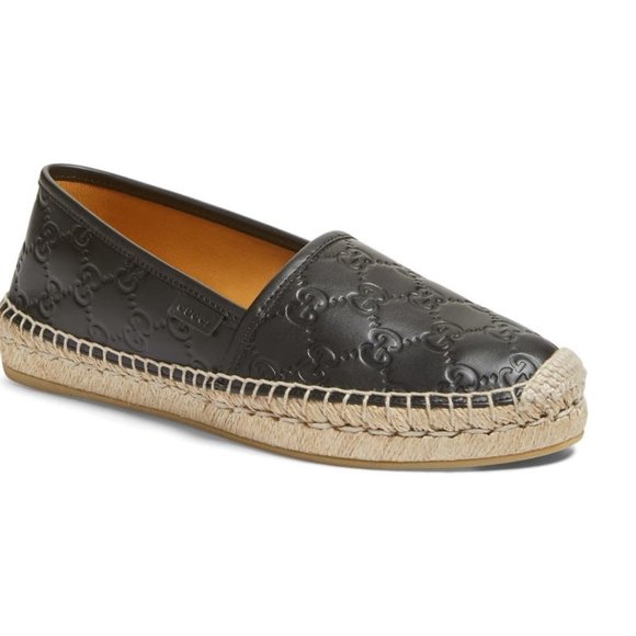 Gucci Shoes - GUCCI Pilar Embossed GG Espadrille Flat Loafer